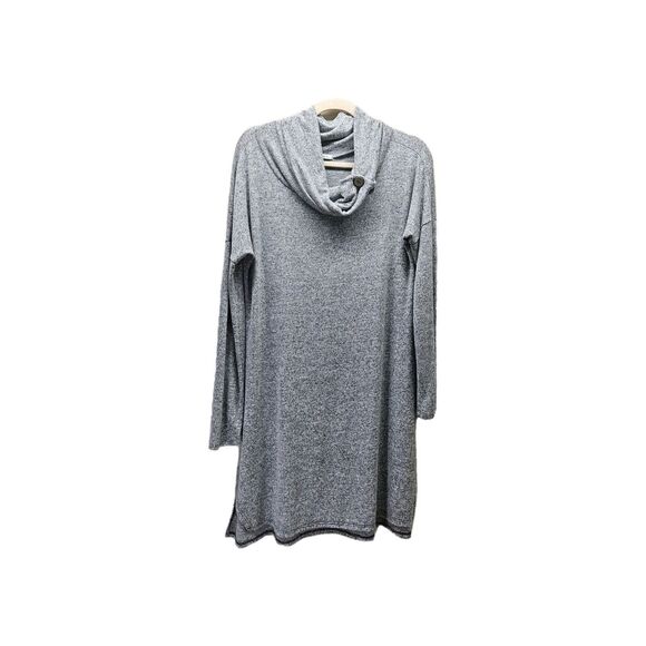 12PM by Mon Ami Womens Gray Cowl Neck Sweater Dress Longsleeve Medium - Picture 1 of 10